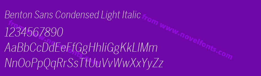 Benton Sans Condensed Light ItalicPreview Benton Sans Condensed Light ItalicPreview