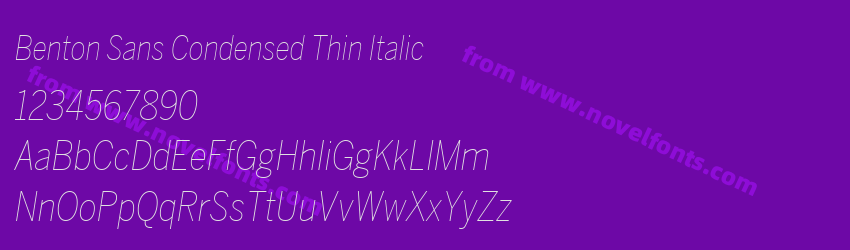 Benton Sans Condensed Thin ItalicPreview Benton Sans Condensed Thin ItalicPreview