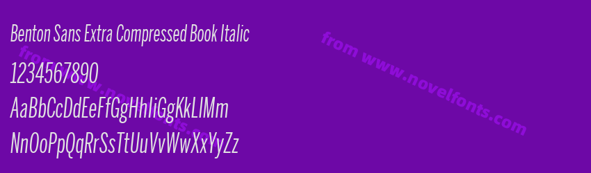 Benton Sans Extra Compressed Book ItalicPreview Benton Sans Extra Compressed Book ItalicPreview