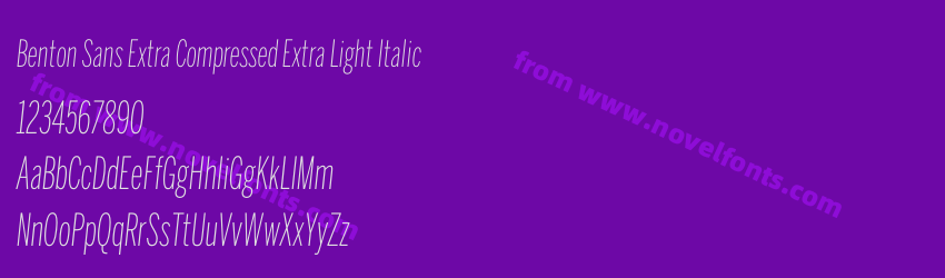Benton Sans Extra Compressed Extra Light ItalicPreview