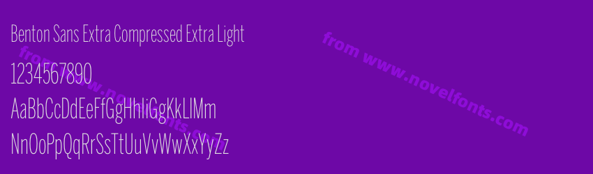 Benton Sans Extra Compressed Extra LightPreview Benton Sans Extra Compressed Extra LightPreview