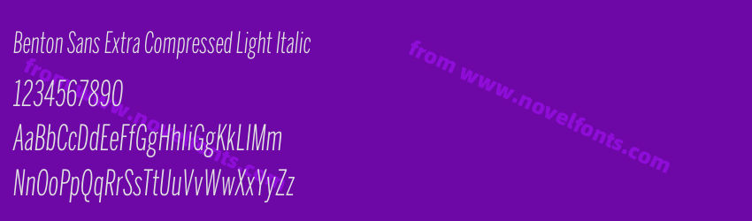Benton Sans Extra Compressed Light ItalicPreview