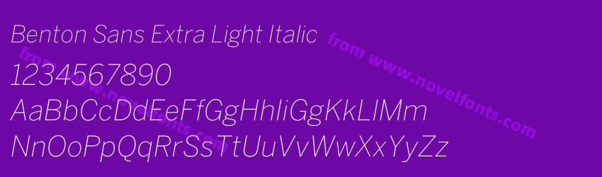 Benton Sans Extra Light ItalicPreview Benton Sans Extra Light ItalicPreview