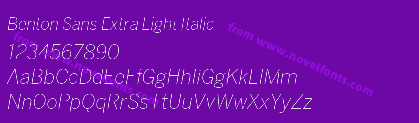 Benton Sans Extra Light ItalicPreview