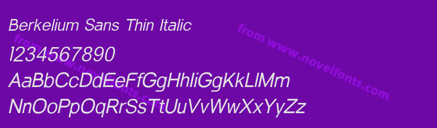 Berkelium Sans Thin ItalicPreview Berkelium Sans Thin ItalicPreview