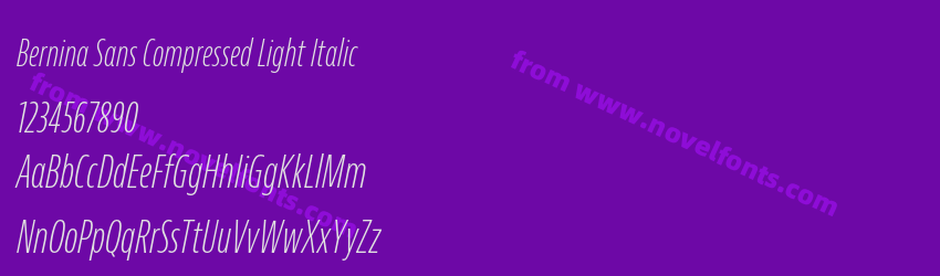 Bernina Sans Compressed Light ItalicPreview Bernina Sans Compressed Light ItalicPreview