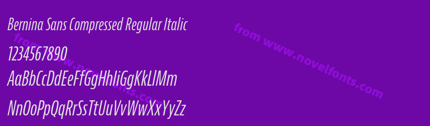 Bernina Sans Compressed Regular ItalicPreview