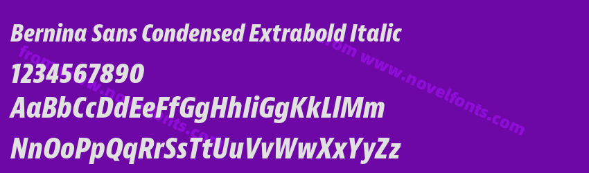 Bernina Sans Condensed Extrabold ItalicPreview