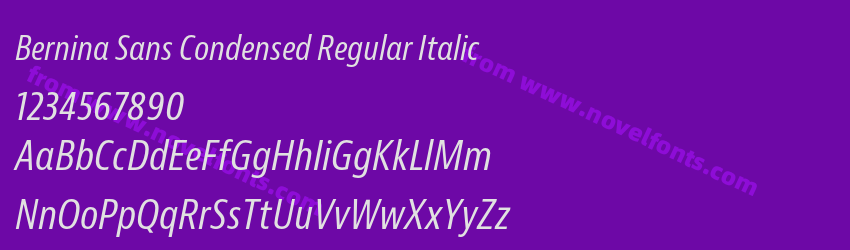 Bernina Sans Condensed Regular ItalicPreview Bernina Sans Condensed Regular ItalicPreview