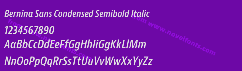 Bernina Sans Condensed Semibold ItalicPreview Bernina Sans Condensed Semibold ItalicPreview