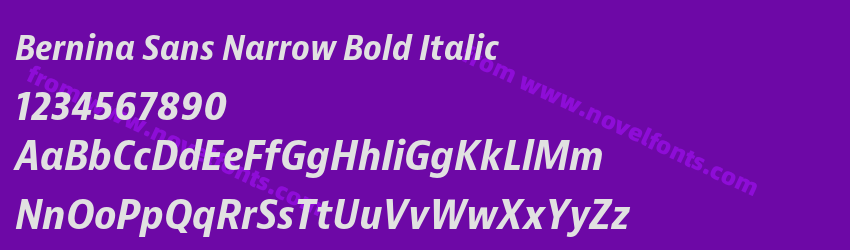 Bernina Sans Narrow Bold ItalicPreview Bernina Sans Narrow Bold ItalicPreview