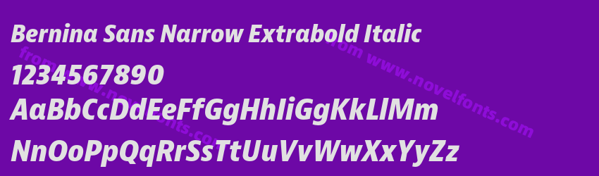 Bernina Sans Narrow Extrabold ItalicPreview Bernina Sans Narrow Extrabold ItalicPreview