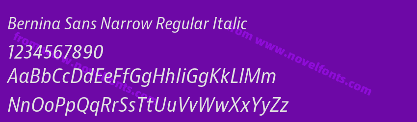 Bernina Sans Narrow Regular ItalicPreview Bernina Sans Narrow Regular ItalicPreview