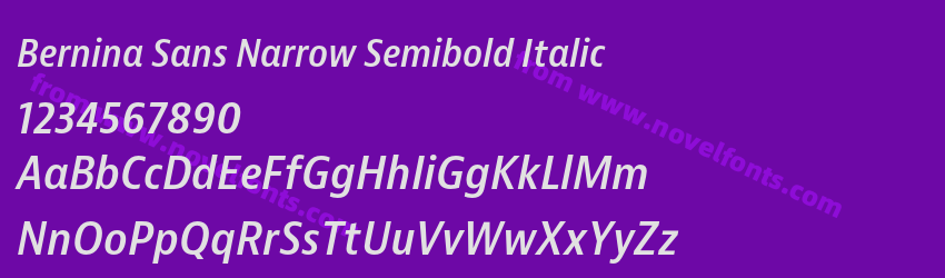 Bernina Sans Narrow Semibold ItalicPreview Bernina Sans Narrow Semibold ItalicPreview