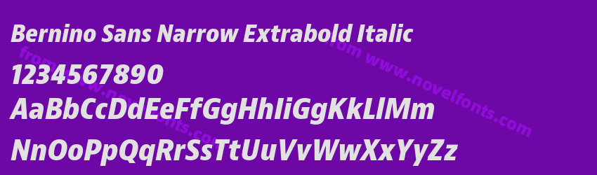 Bernino Sans Narrow Extrabold ItalicPreview Bernino Sans Narrow Extrabold ItalicPreview