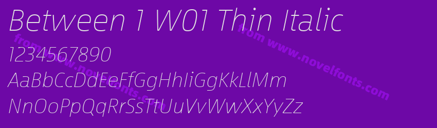 Between 1 W01 Thin ItalicPreview Between 1 W01 Thin ItalicPreview