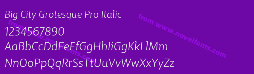 Big City Grotesque Pro ItalicPreview