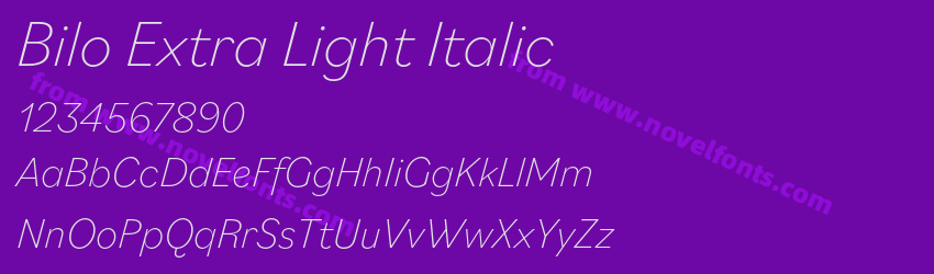 Bilo Extra Light ItalicPreview Bilo Extra Light ItalicPreview