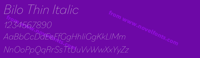 Bilo Thin ItalicPreview Bilo Thin ItalicPreview