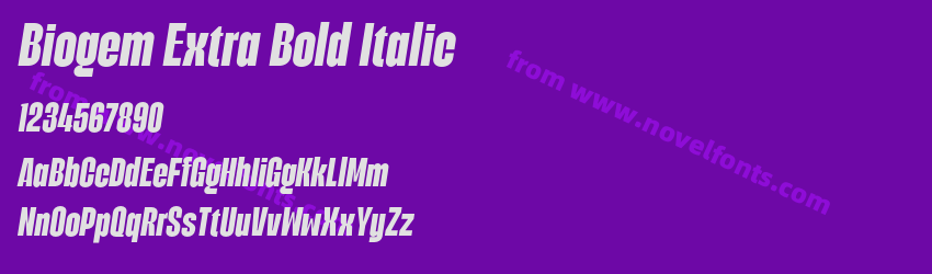 Biogem Extra Bold ItalicPreview Biogem Extra Bold ItalicPreview