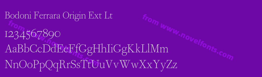 Bodoni Ferrara Origin Ext LtPreview