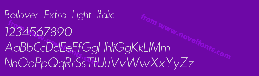 Boilover Extra Light ItalicPreview Boilover Extra Light ItalicPreview