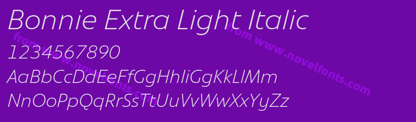 Bonnie Extra Light ItalicPreview Bonnie Extra Light ItalicPreview
