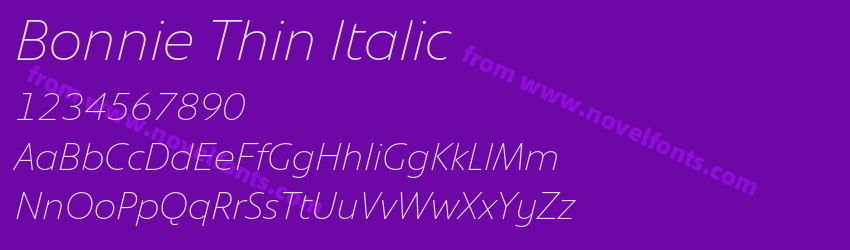 Bonnie Thin ItalicPreview Bonnie Thin ItalicPreview