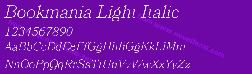 Bookmania Light ItalicPreview Bookmania Light ItalicPreview