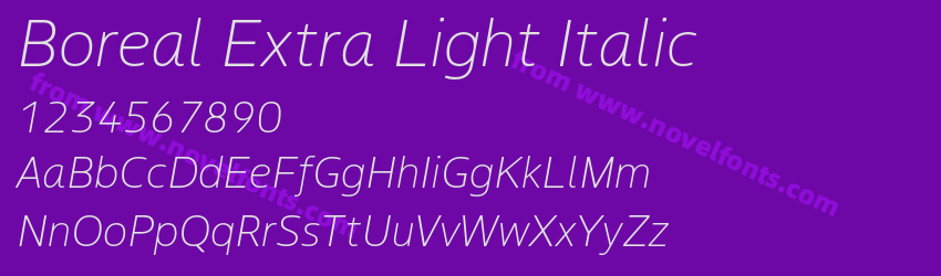 Boreal Extra Light ItalicPreview Boreal Extra Light ItalicPreview