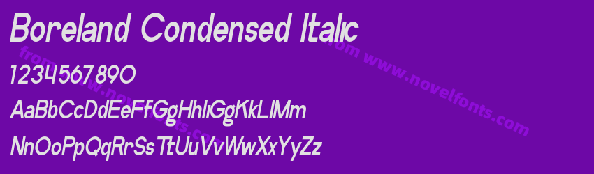 Boreland Condensed ItalicPreview Boreland Condensed ItalicPreview