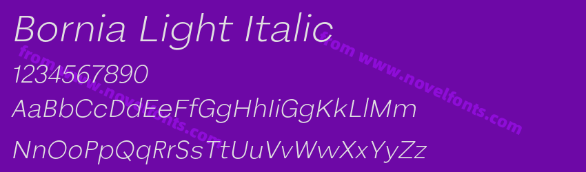 Bornia Light ItalicPreview Bornia Light ItalicPreview