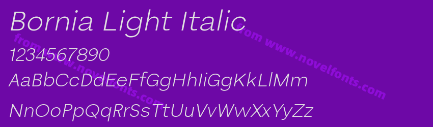 Bornia Light ItalicPreview Bornia Light ItalicPreview