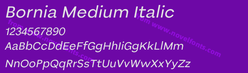 Bornia Medium ItalicPreview Bornia Medium ItalicPreview