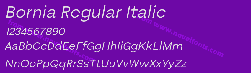 Bornia Regular ItalicPreview Bornia Regular ItalicPreview