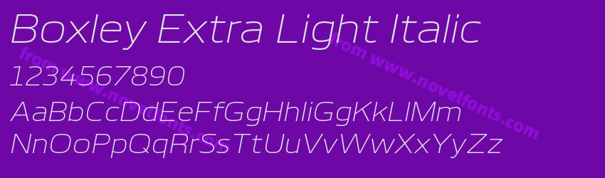 Boxley Extra Light ItalicPreview
