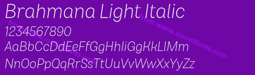 Brahmana Light ItalicPreview Brahmana Light ItalicPreview