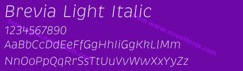 Brevia Light ItalicPreview