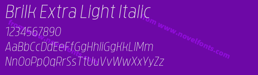 Brilk Extra Light ItalicPreview