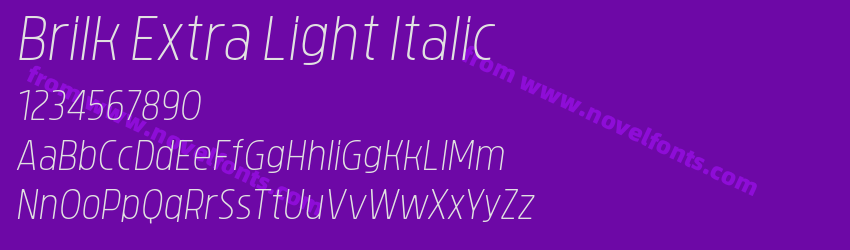 Brilk Extra Light ItalicPreview