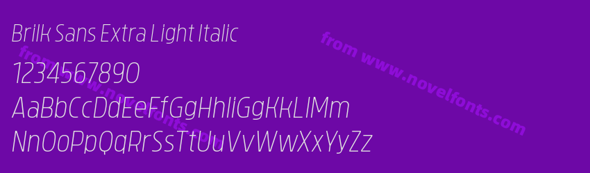 Brilk Sans Extra Light ItalicPreview Brilk Sans Extra Light ItalicPreview