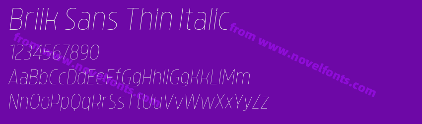 Brilk Sans Thin ItalicPreview