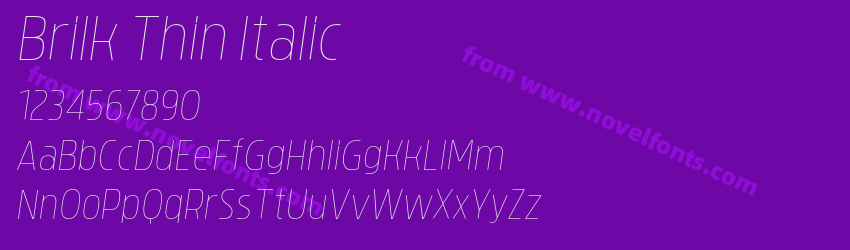 Brilk Thin ItalicPreview Brilk Thin ItalicPreview