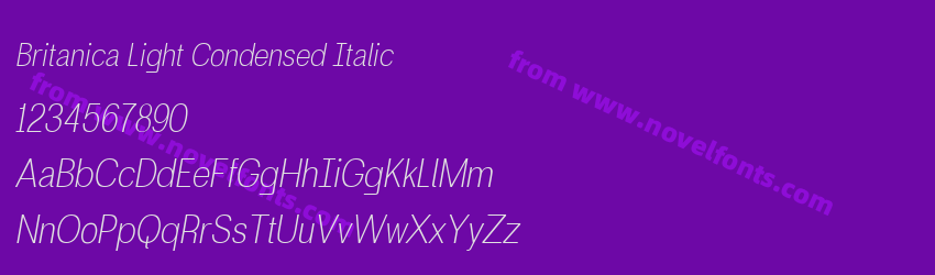 Britanica Light Condensed ItalicPreview