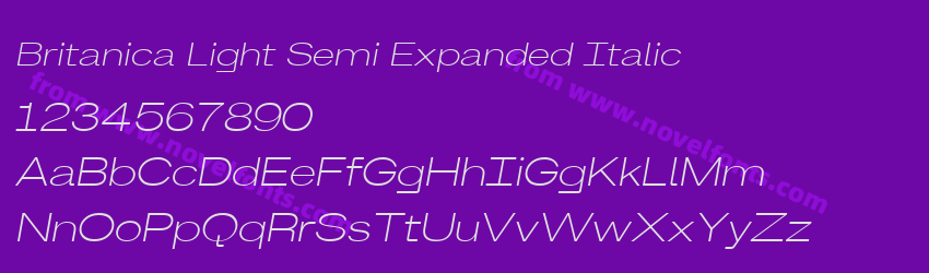 Britanica Light Semi Expanded ItalicPreview