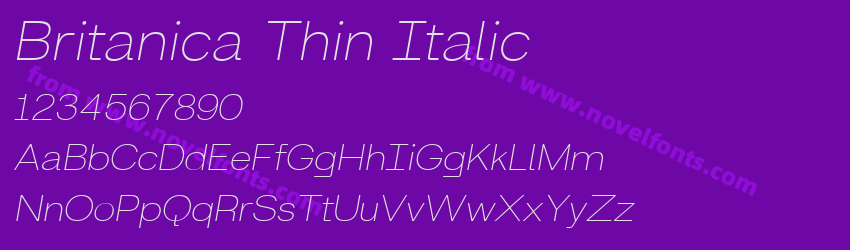 Britanica Thin ItalicPreview Britanica Thin ItalicPreview