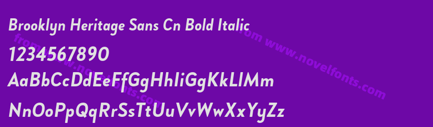 Brooklyn Heritage Sans Cn Bold ItalicPreview Brooklyn Heritage Sans Cn Bold ItalicPreview