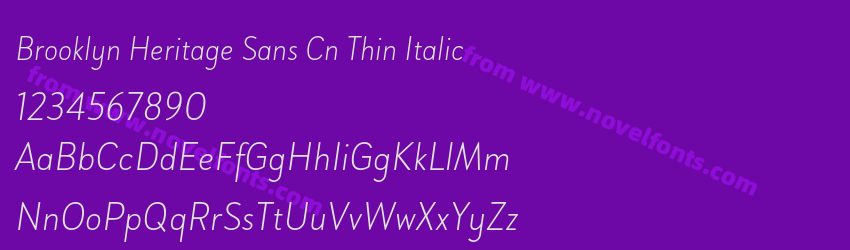 Brooklyn Heritage Sans Cn Thin ItalicPreview Brooklyn Heritage Sans Cn Thin ItalicPreview