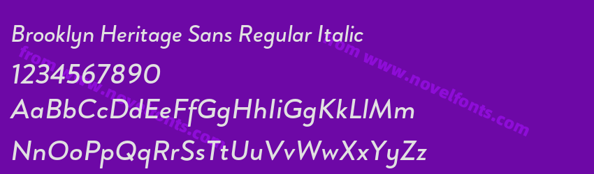 Brooklyn Heritage Sans Regular ItalicPreview Brooklyn Heritage Sans Regular ItalicPreview