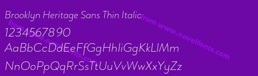 Brooklyn Heritage Sans Thin ItalicPreview Brooklyn Heritage Sans Thin ItalicPreview